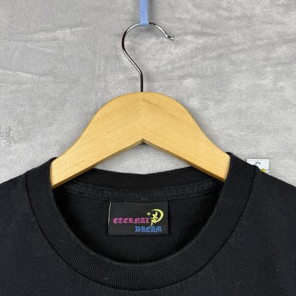 Y2K Eternal Dream Sooname Anime Angel Graphic Tee Black Size S Gothic Streetwear - Picture 3 of 7